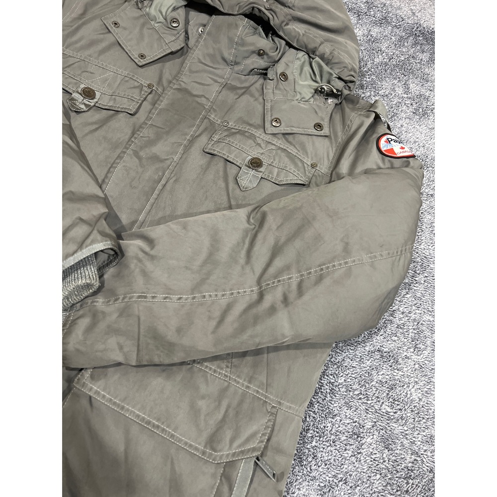 Pajar Canada Mens Grey Down Filled Hooded Parka Winter Coat Large P6J0057F13 - Picture 11 of 16